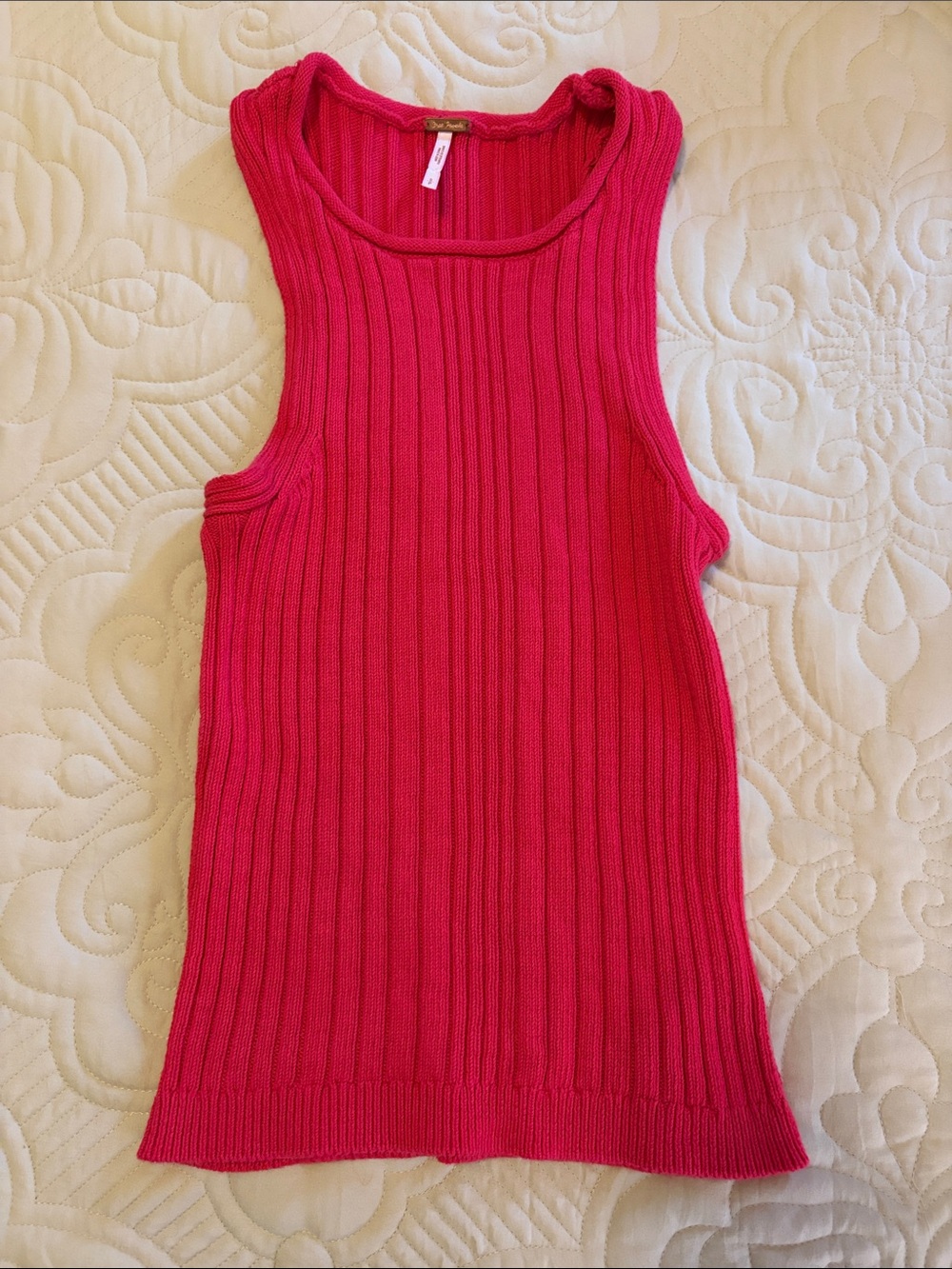Free People Ribbed Hot Pink Sleeveless Tank